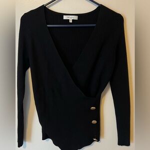 Milly black crossfront sweater small